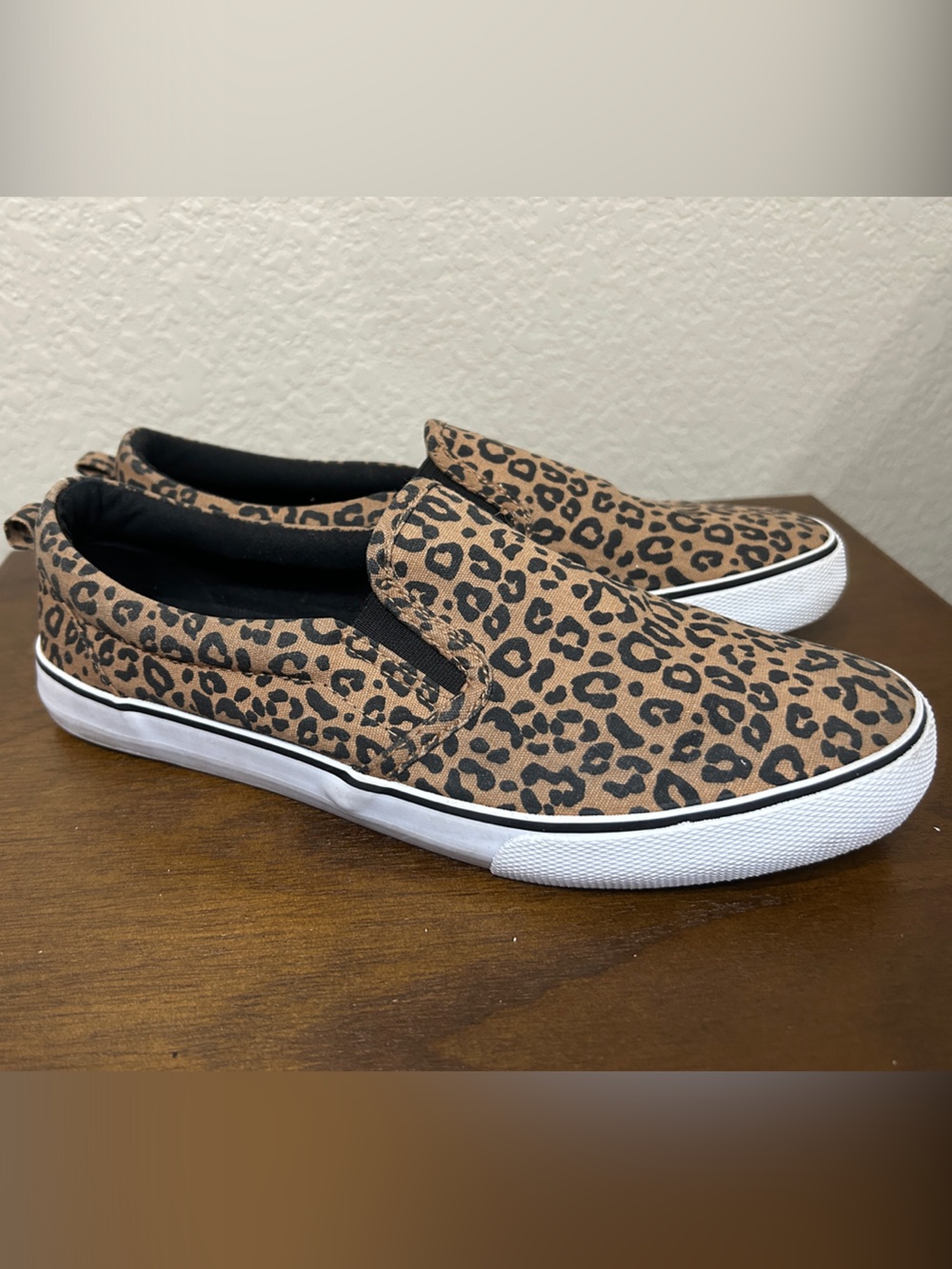 a new day Black Fabric Animal Print Slip on Shoe - Picture 1 of 8